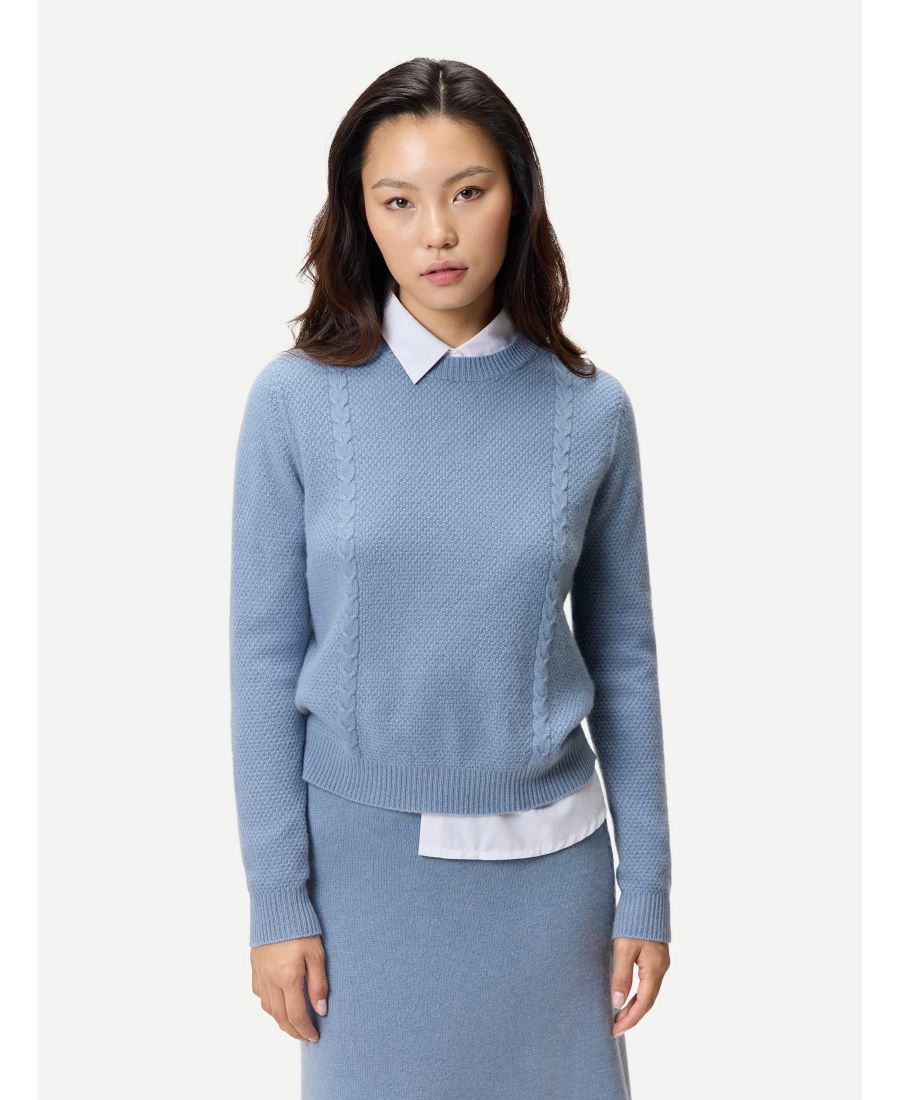 

Женский укороченный кашемировый свитер с круглым вырезом Gobi Cashmere, Blue