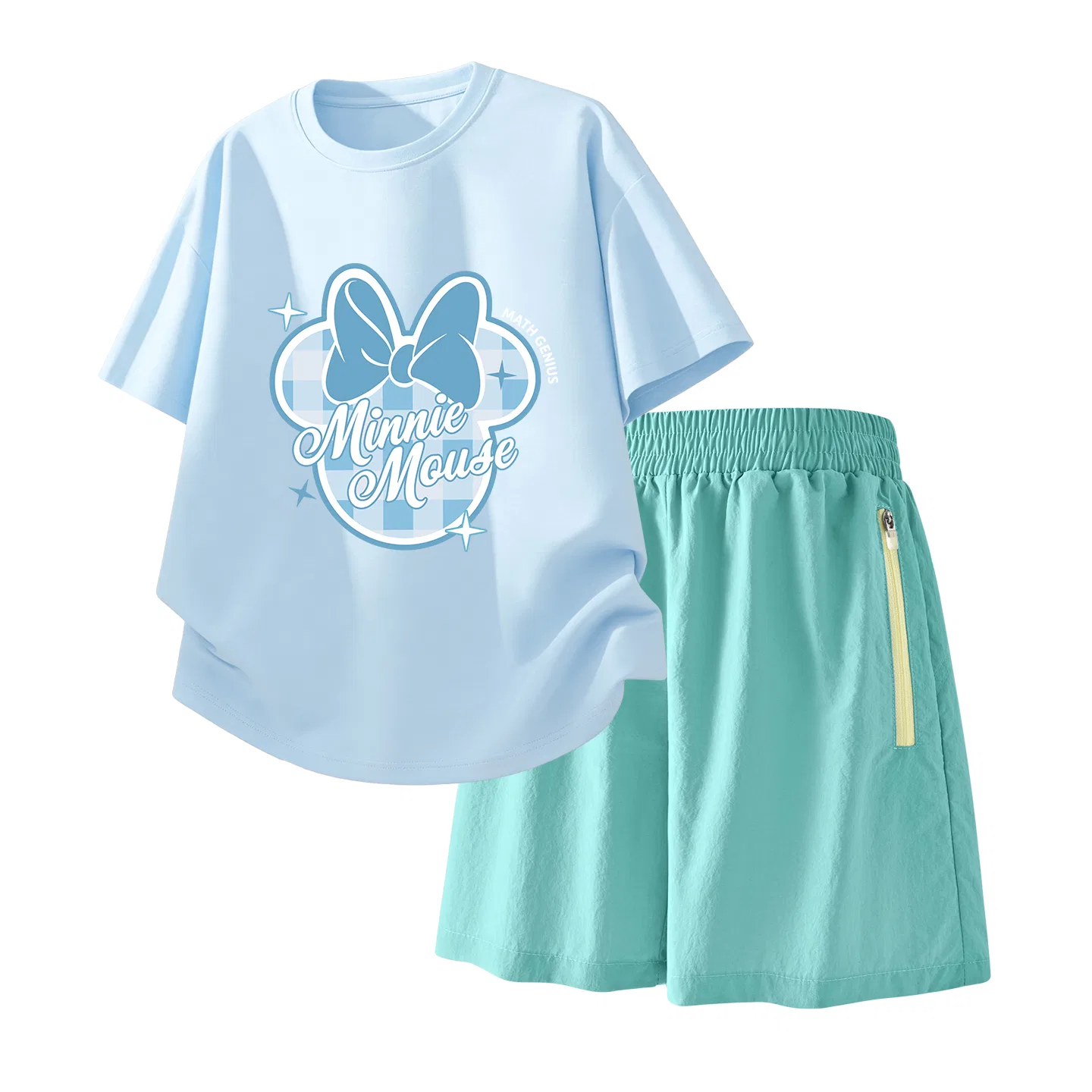 Детский спортивный костюм Casual Sportswear 2 Piece Set Disney, Di Fa Dai Sky Blue+Solid Color Mint Green