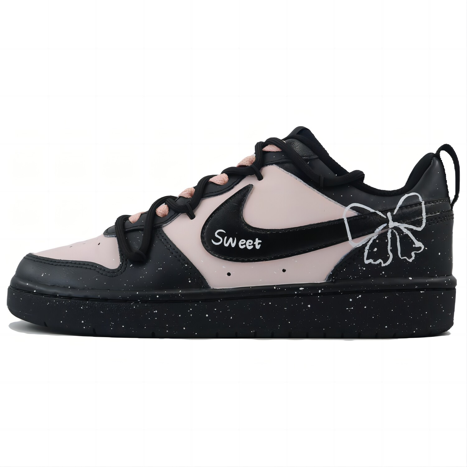 

Кроссовки Nike Court Borough 2 Skateboard Shoes Women's Low-Top Black Pink, Черный, Кроссовки Nike Court Borough 2 Skateboard Shoes Women's Low-Top Black Pink