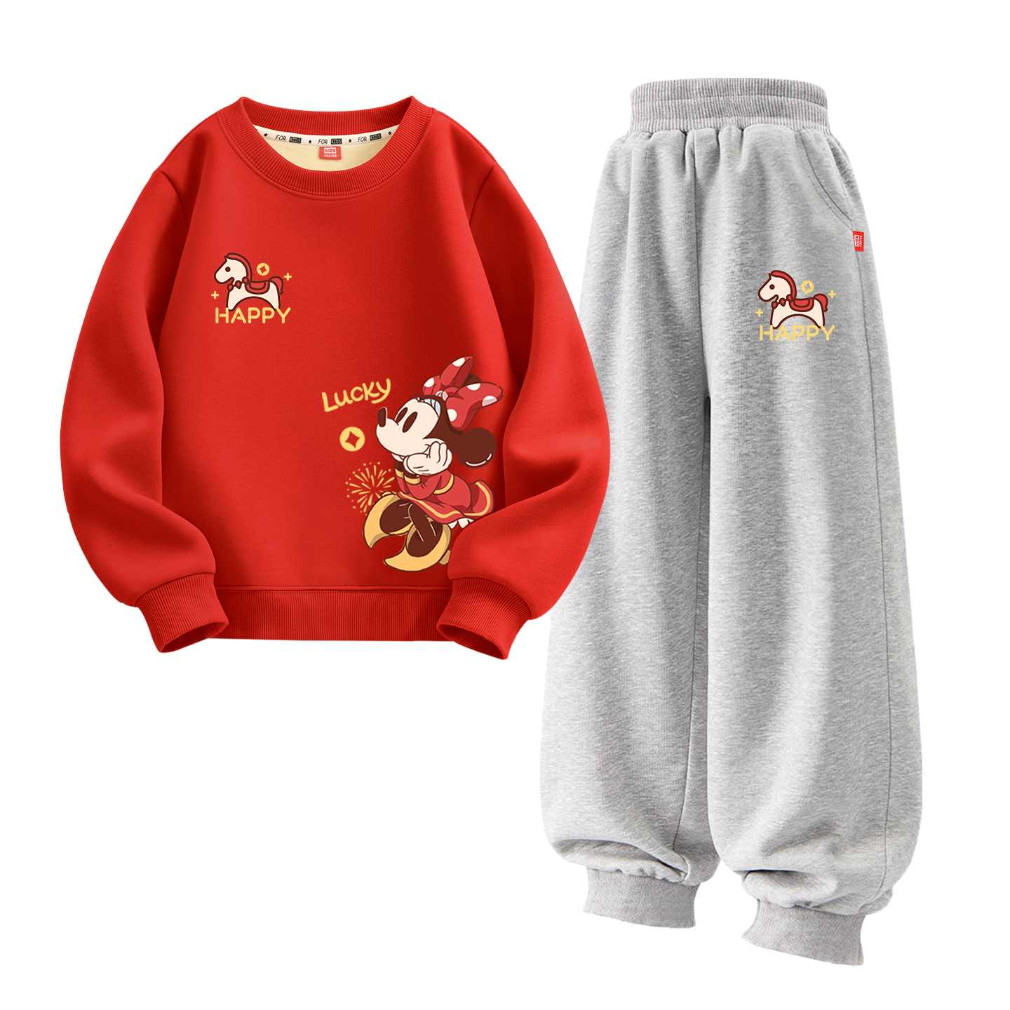 

Детская повседневная спортивная одежда с воротником-гольф утепленная Disney, [thickened and fleece-lined]di firework colt k красный+di colt k серый