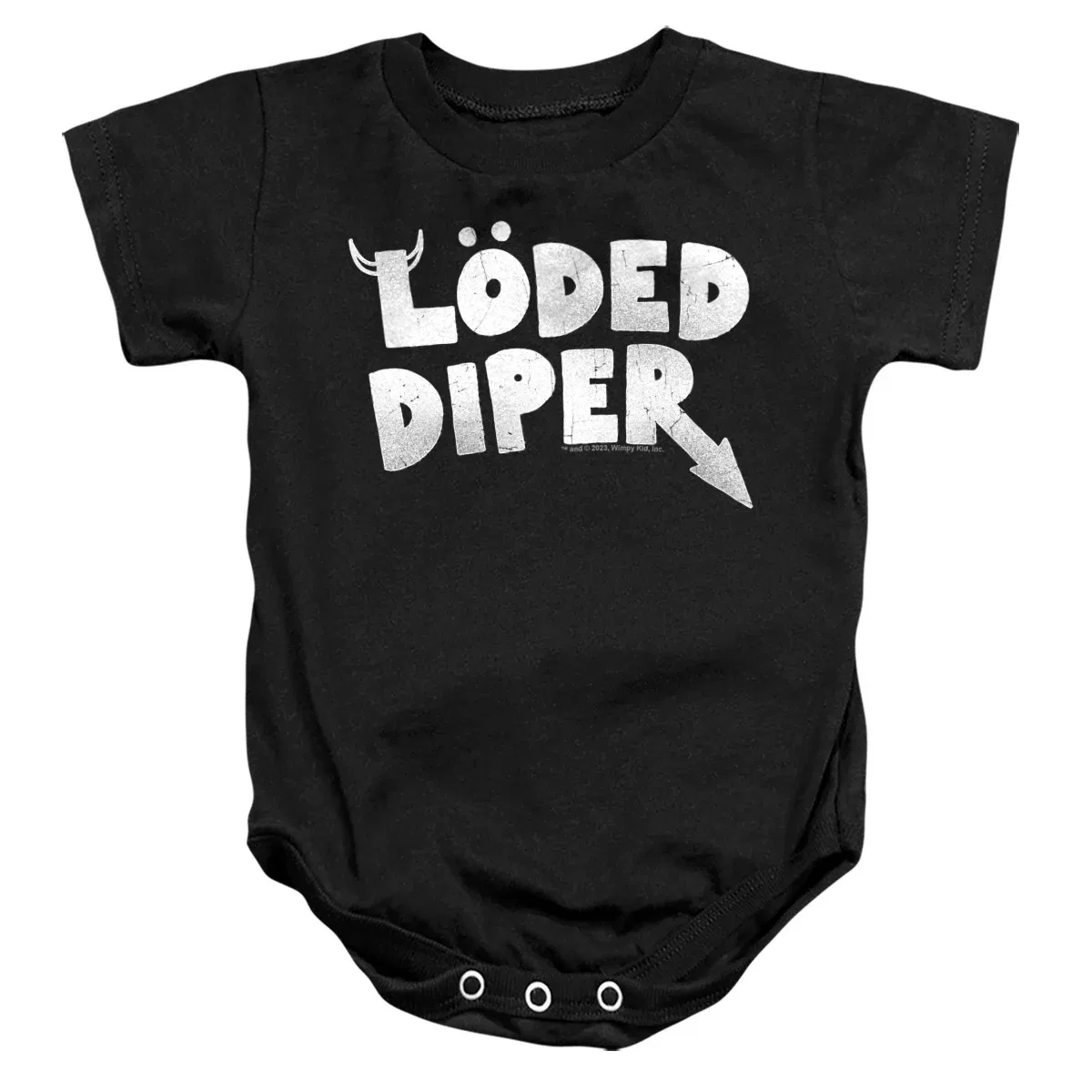Детское боди с коротким рукавом Loded Diper Distressed Logo Diary of a Wimpy Kid, Black