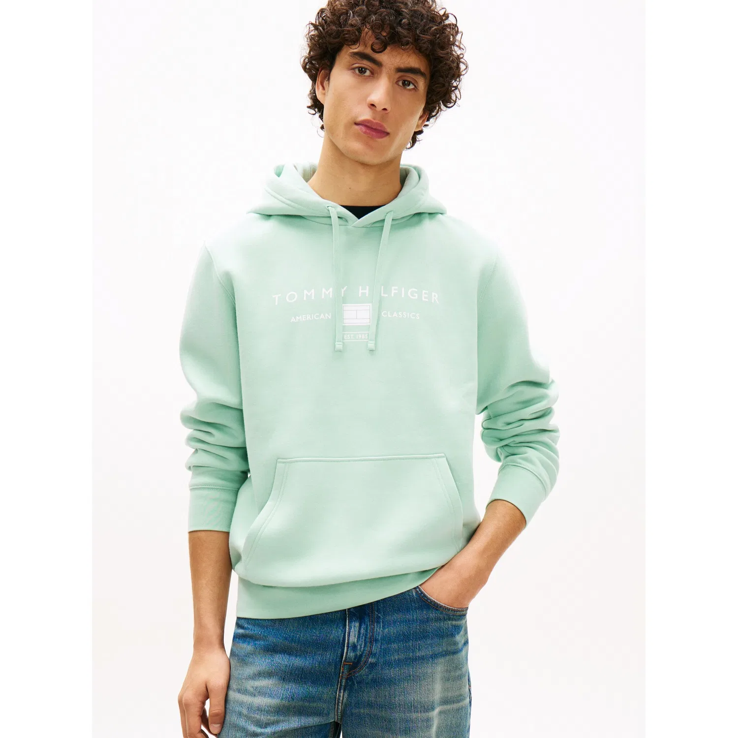 Мужской худи с капюшоном Regular Fit Tommy Hilfiger, Crushed Mint