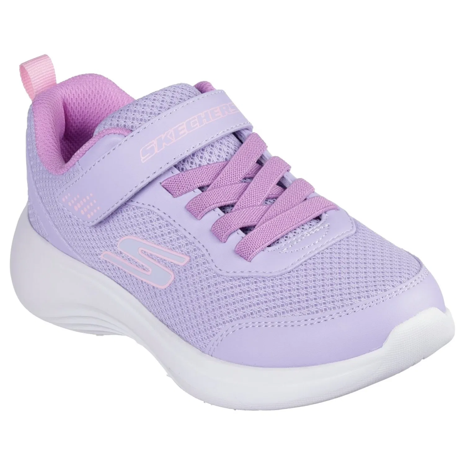 Детские кроссовки слипоны с кожаными вставками Skechers, Lavender