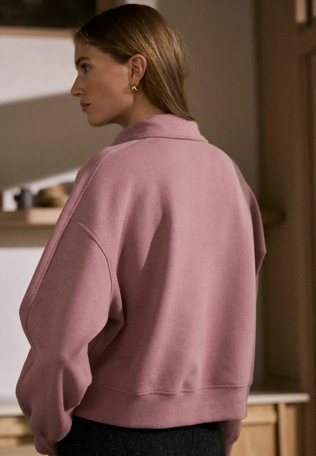 Толстовка N.Premium с застежкой-молнией на четверть длины - толстовка Next, Mauve Pink — фото 2