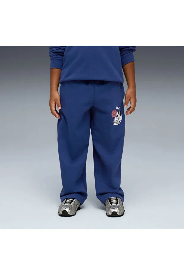 Детские спортивные штаны для девочек с принтом Puma, Navy Blue