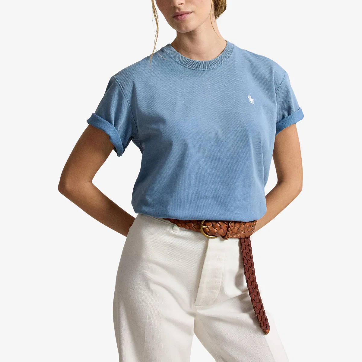 Футболка из хлопкового трикотажа с вышитым логотипом Polo Ralph Lauren, синий — фото 3