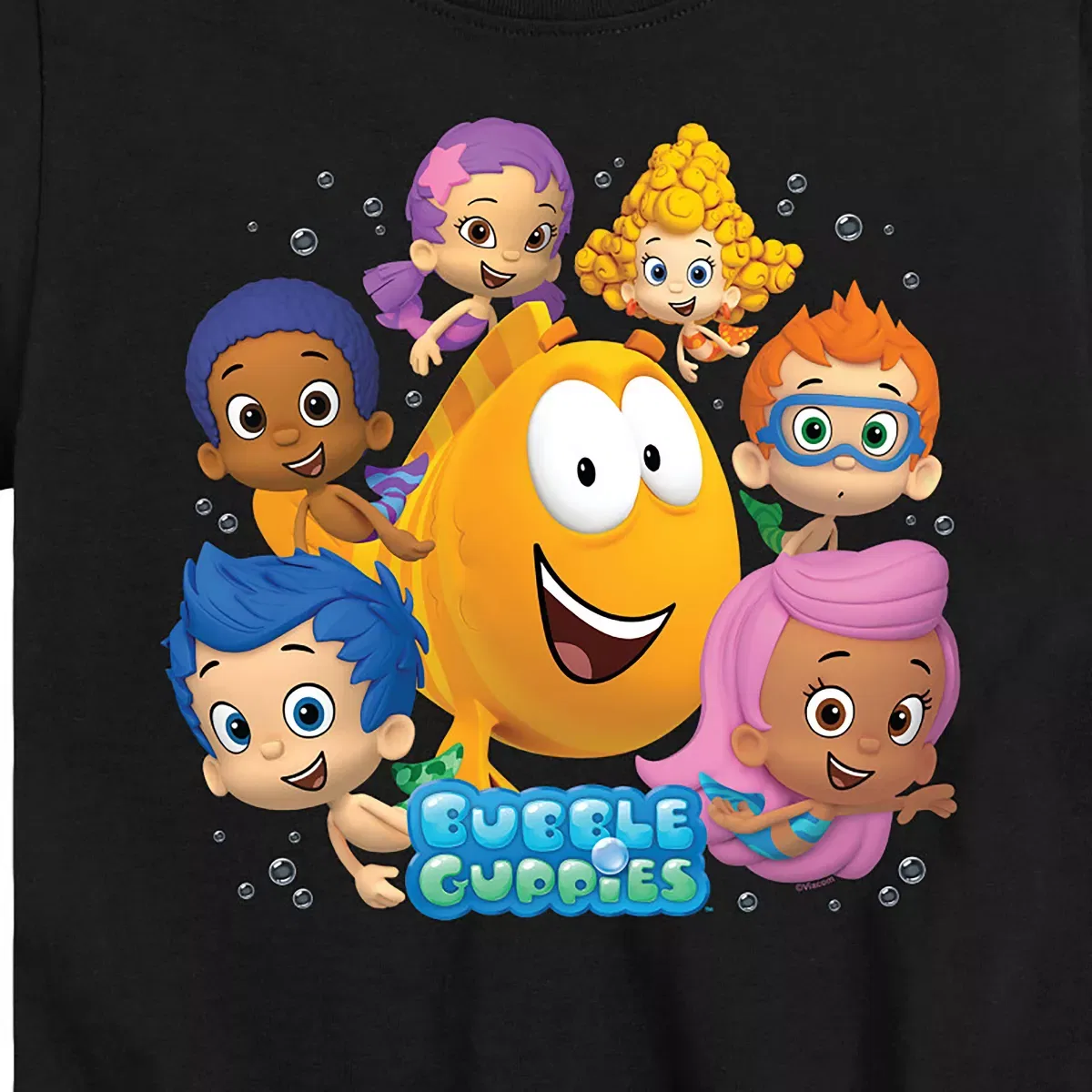 Детская футболка с принтом Bubble Guppies Mr. Grouper And Guppies Bubble Guppies, Heather Blue — фото 2