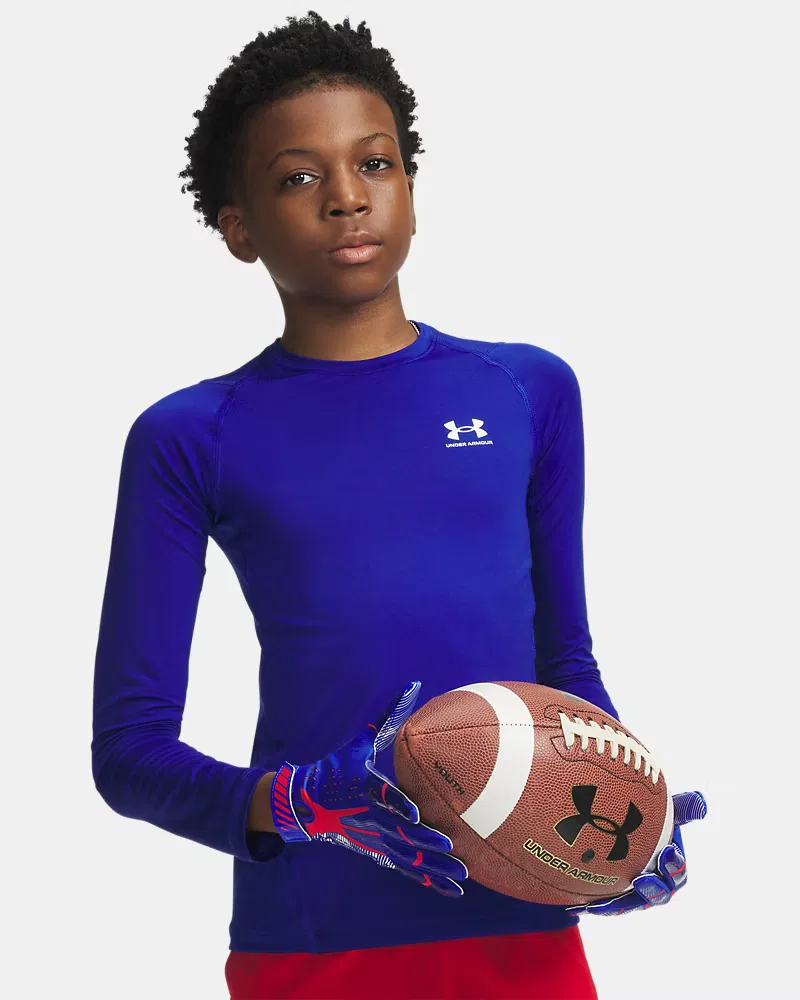 Лонгслив ультралегкий влагоотводящий HeatGear Armour UnderArmour, Royal/White
