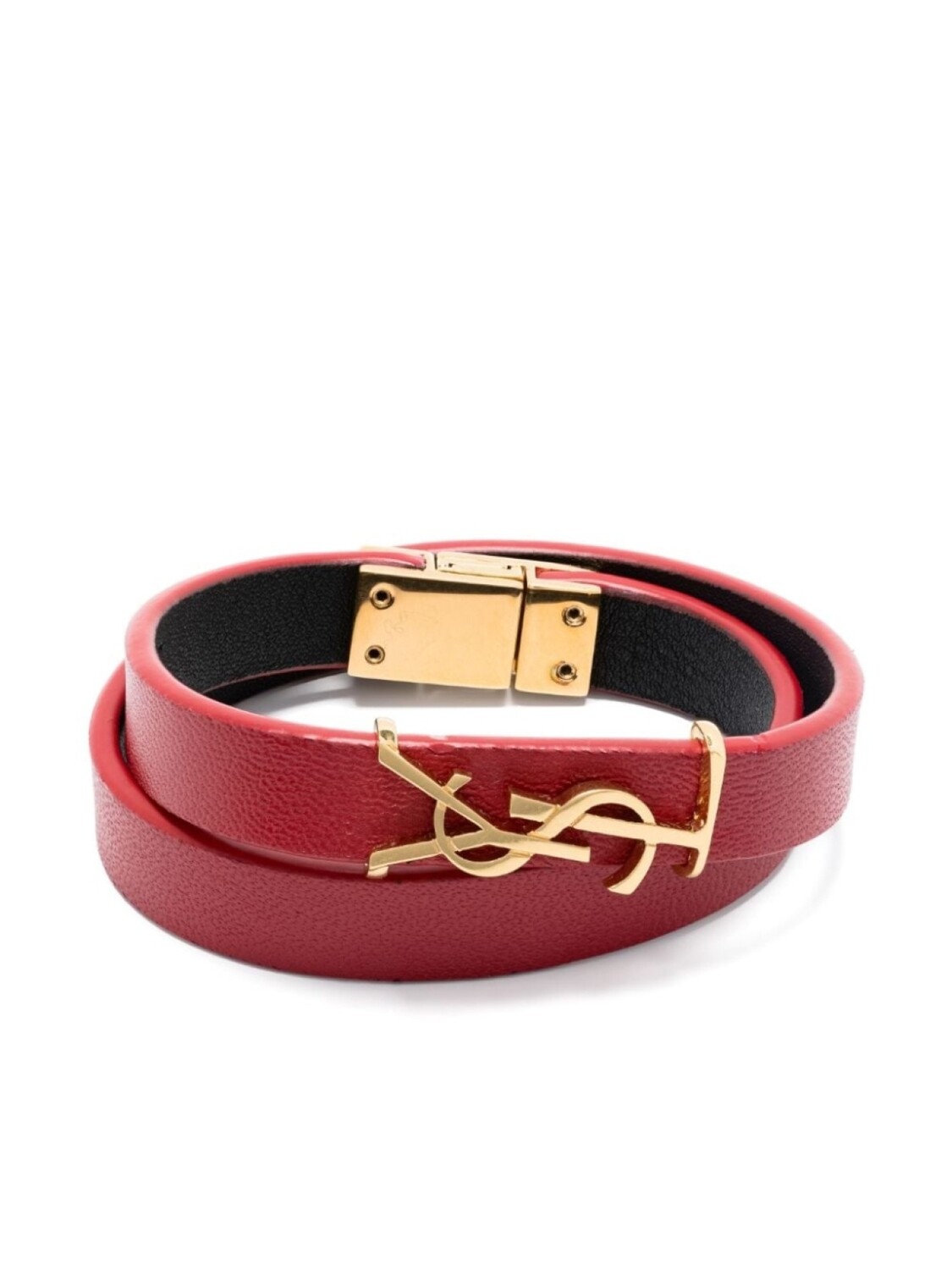 

Браслет с монограммой YSL Saint Laurent, красный