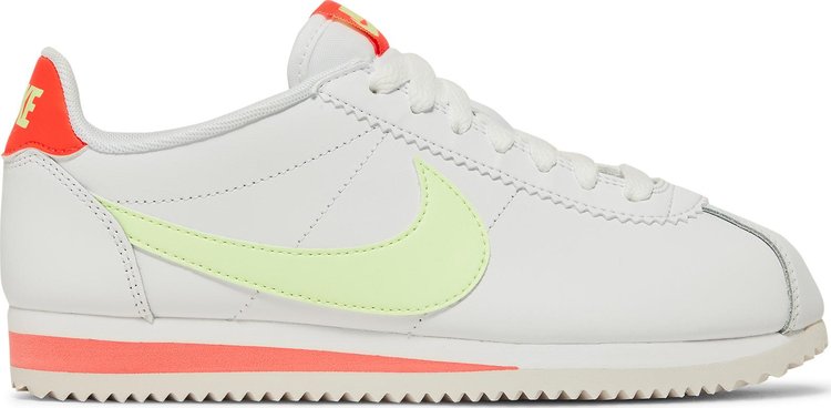 Кроссовки Nike Wmns Classic Cortez Leather 'Volt Flash Crimson', белый - фото