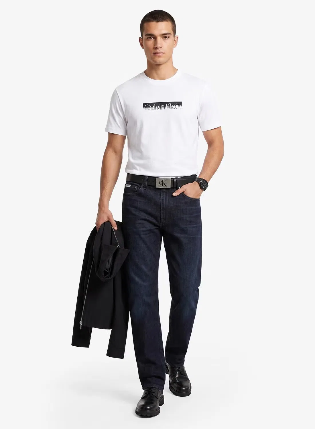 Футболка с принтом логотипа Fade Logo Calvin Klein, белый