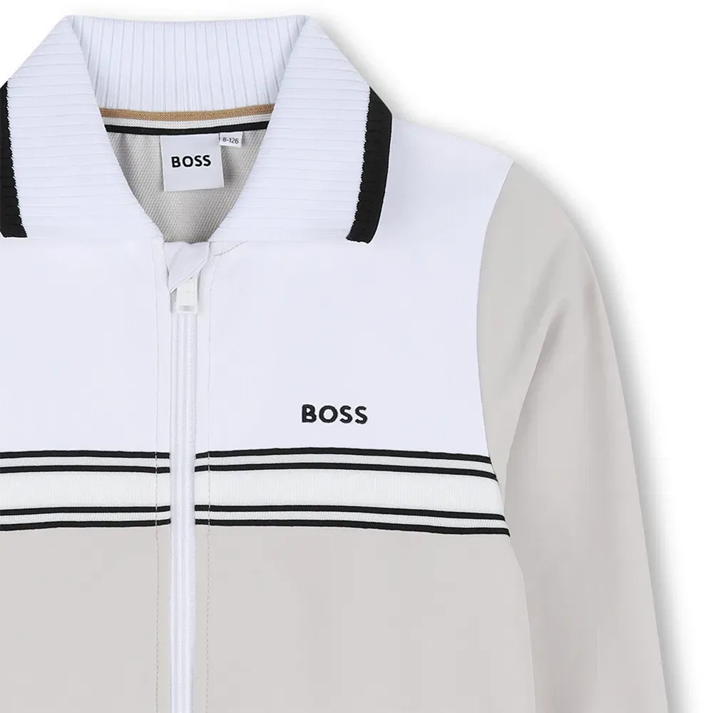 Свитшот на молнии BOSS J52951, белый — фото 3