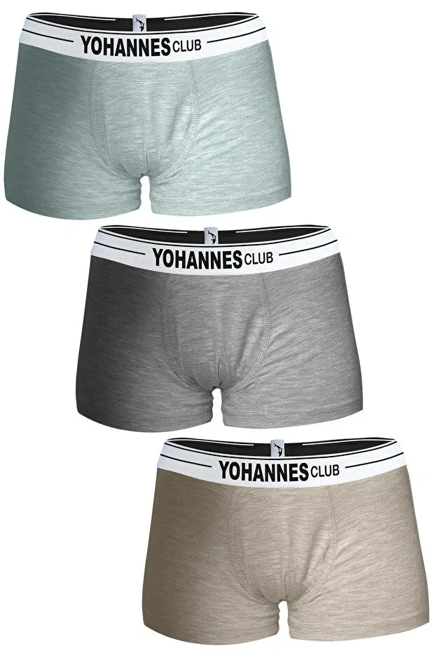 Детские боксеры для мальчиков хлопковые Yohannes Club, Brown Melange Blue Melange Gray Melange