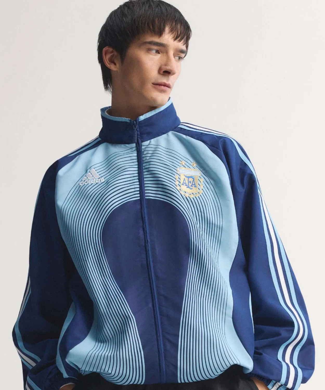 Мужской лонгслив с принтом Adidas Argentina Away Track Top 2006, Blue — фото 2