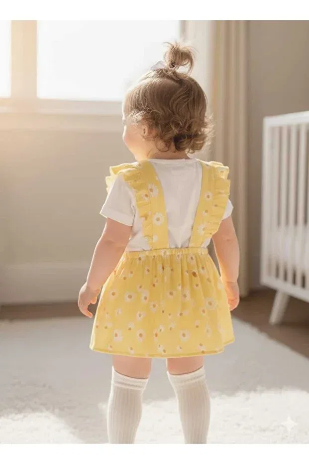 Детский комплект для новорожденных с цветочным принтом Yellow Daisy Floral Print Moda, Yellow — фото 4
