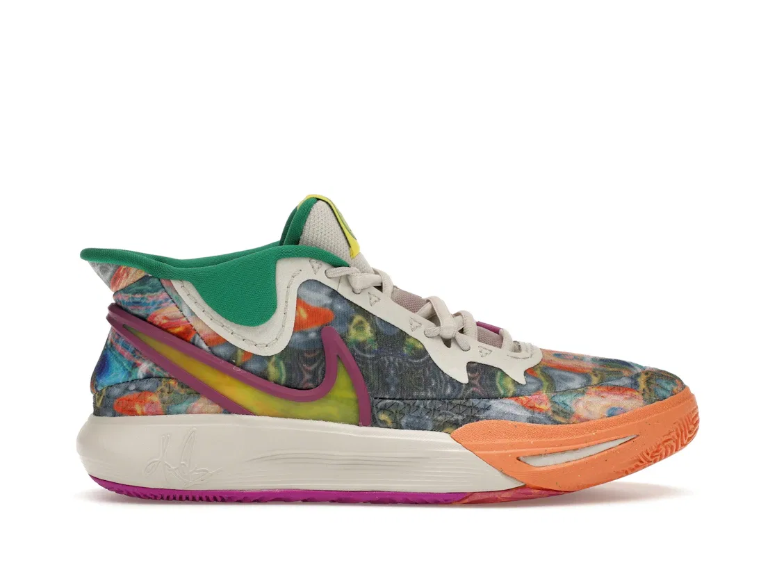 Детские кроссовки с принтом Nike Kyrie 8 GO Nike, Light Bone/Malachite/Orange Trance/Yellow Strike