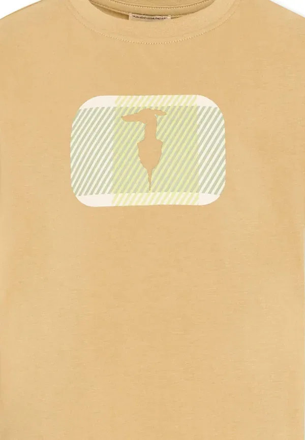 Футболка с принтом Print T-shirt Tru Trussardi Junior, Brown, коричневый — фото 3