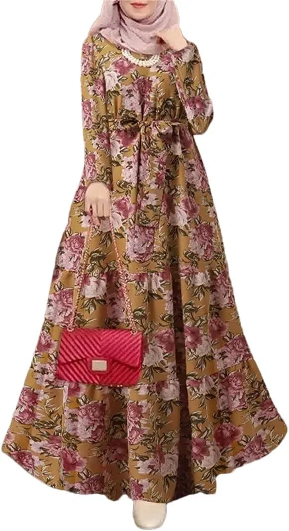 Женское платье с принтом бохо свободного кроя Kaftan, Orange