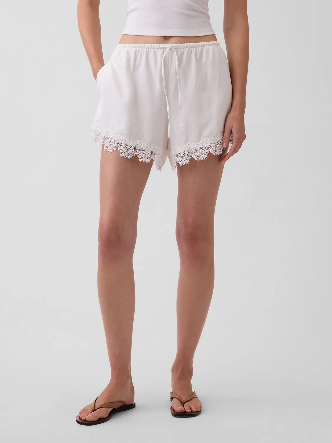 Шорты, льняная смесь Gap White Gap, белый
