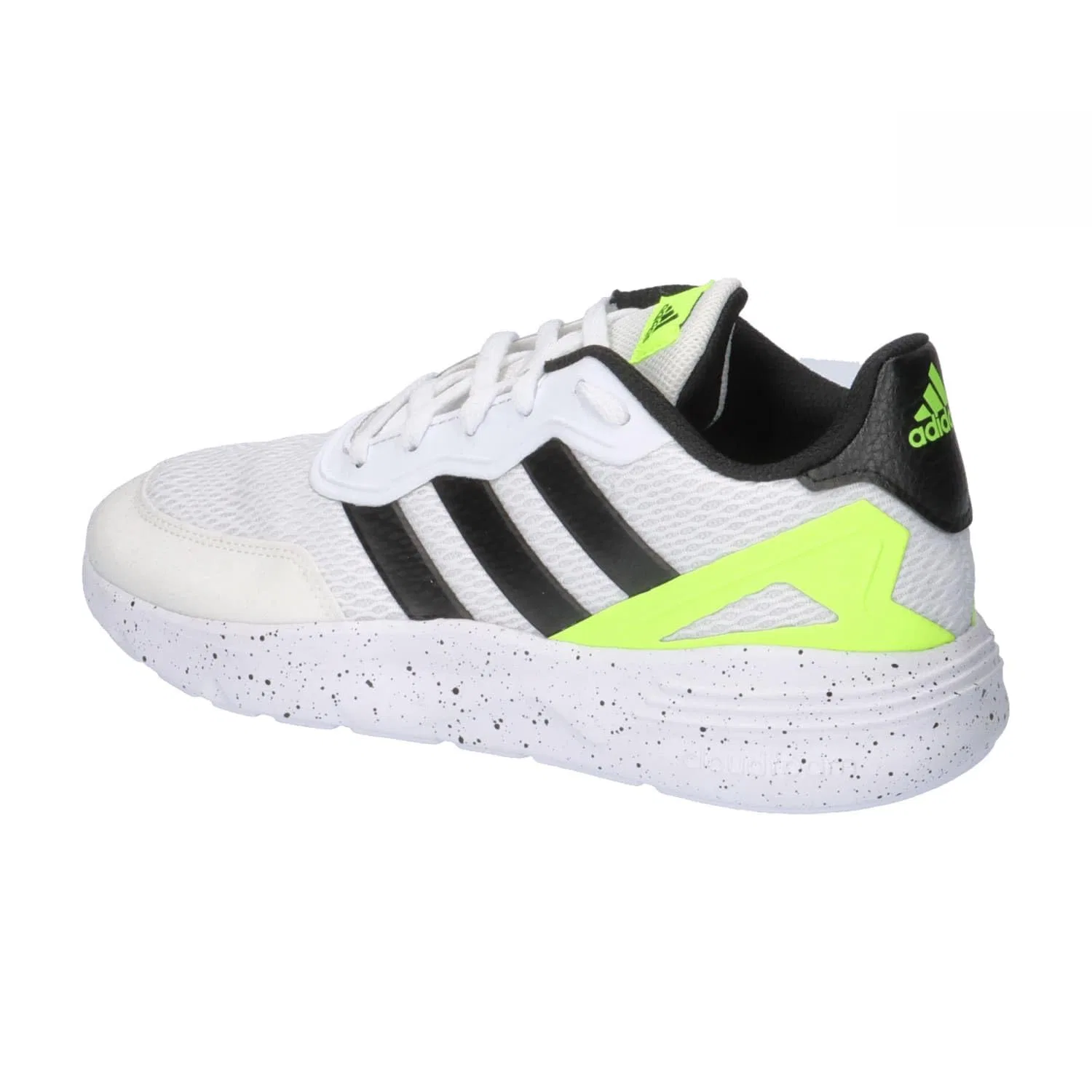 Детские кроссовки для мальчиков с принтом Nebzed Lifestyle Lace Running Adidas, Cloud White Core Black Lucid Lemon — фото 3