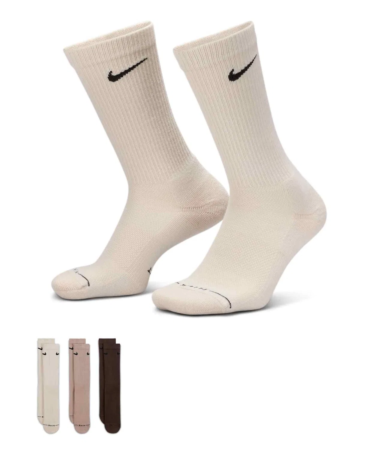 Мужские носки с усиленной пяткой и мыском, 3 пары, Nike Everyday Elevated Crew Socks, Multi-Color