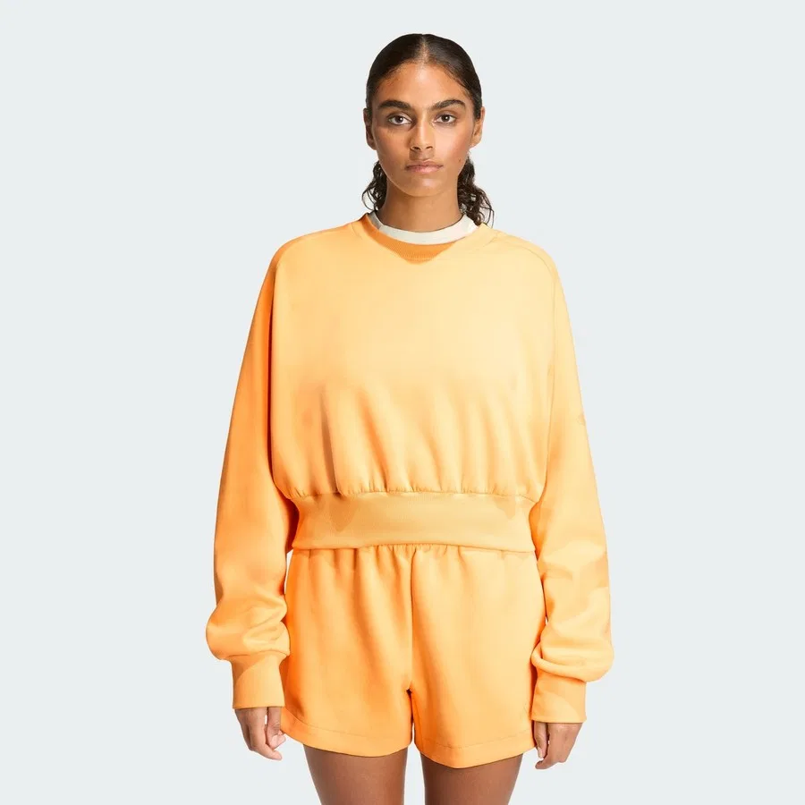 Женский свитшот свободного кроя с реглан-рукавами Soft Lux Loose adidas, Светло-оранжевый