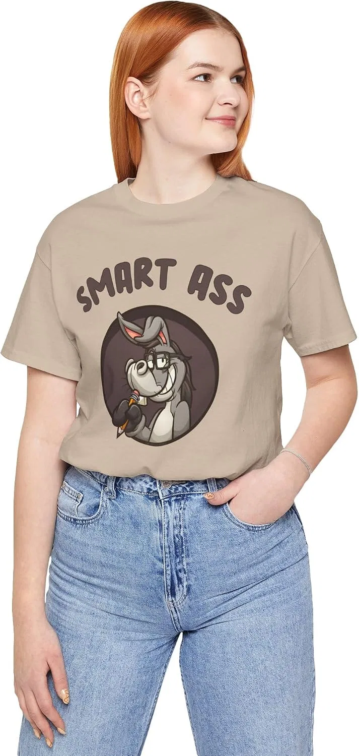 Женская футболка с принтом Smart Ass, светло-коричневый — фото 2