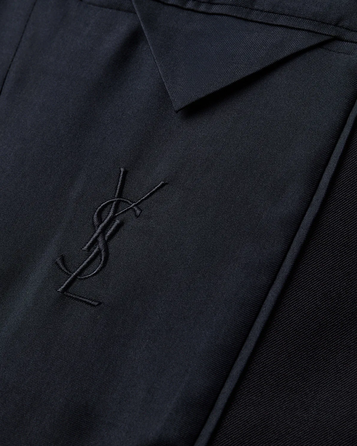 Однобортный пиджак из шерстяного габардина SAINT LAURENT, синий — фото 4