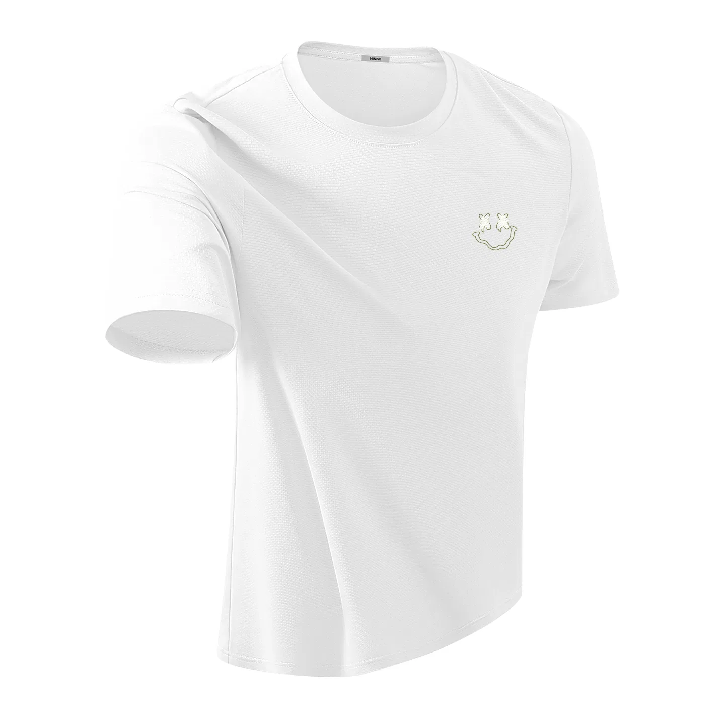 Футболка детская с принтом Ice Silk Breathable Sun Protection MINISO, White (B Smile Wreath Chest Logo)