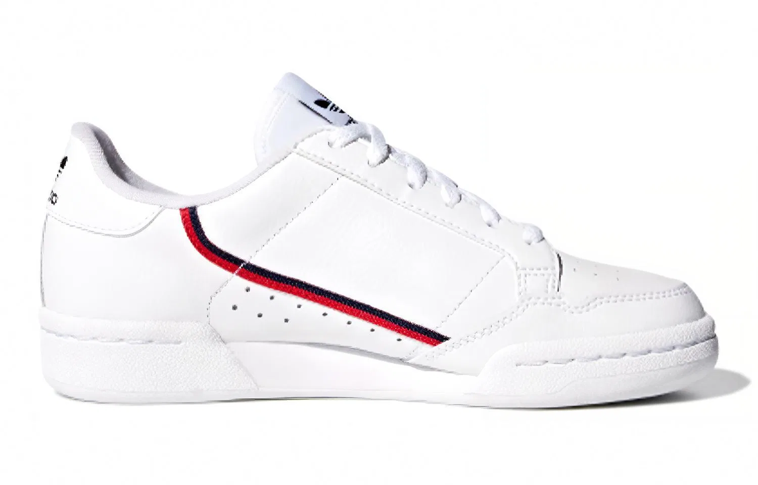 Детские кожаные кроссовки с ретро-дизайном Continental 80 Adidas Originals, White Navy Scarlet — фото 3