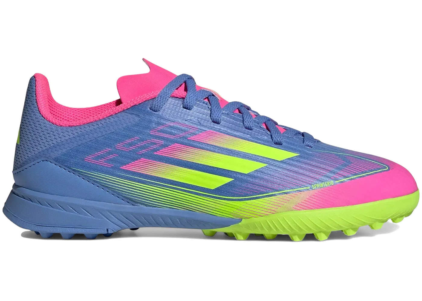 Детские бутсы с длинным рукавом Adidas F50 League TF, Blue Fusion/Lucid Lemon/Lucid Pink