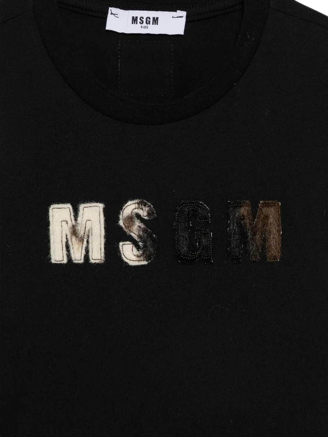 Футболка с нашивкой-логотипом Msgm Kids, черный — фото 3