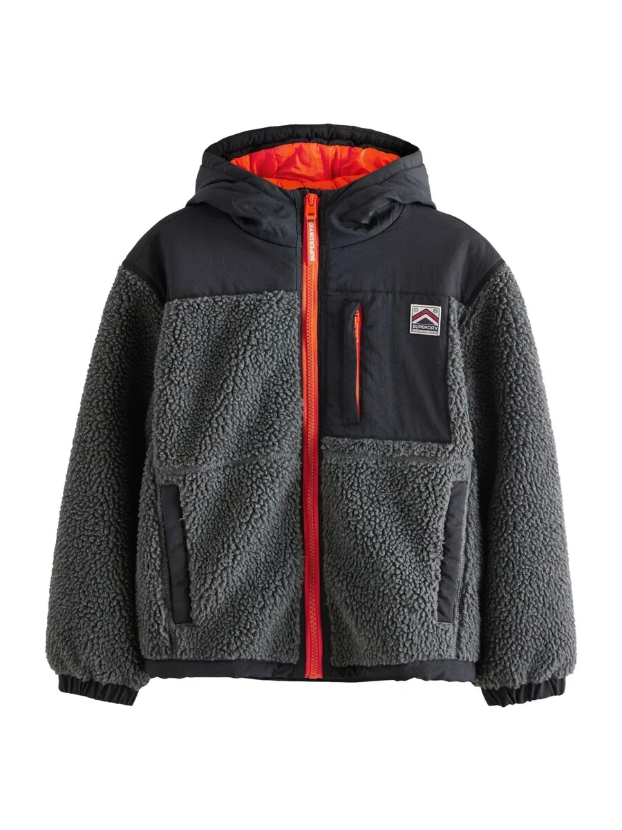 Флисовая куртка Superdry & Co черного цвета с пятнистым рисунком