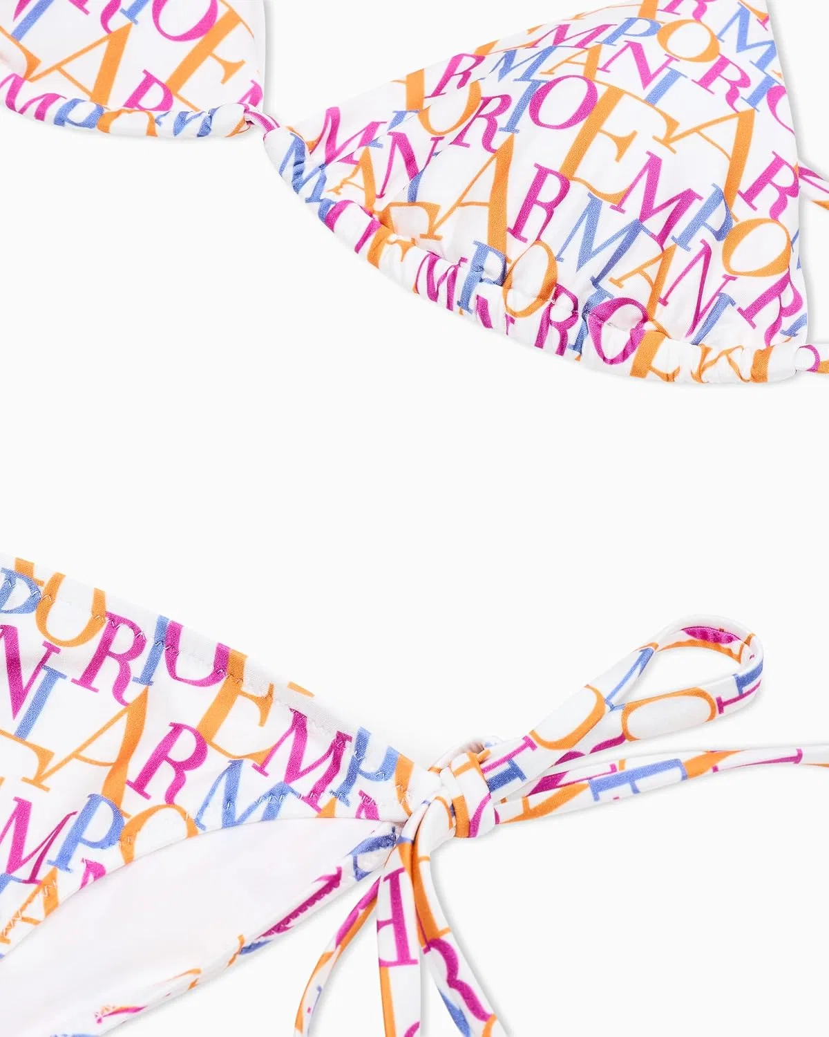 Женский бикини-сет логомания Emporio Armani, Bianco/Logo Multicol — фото 4