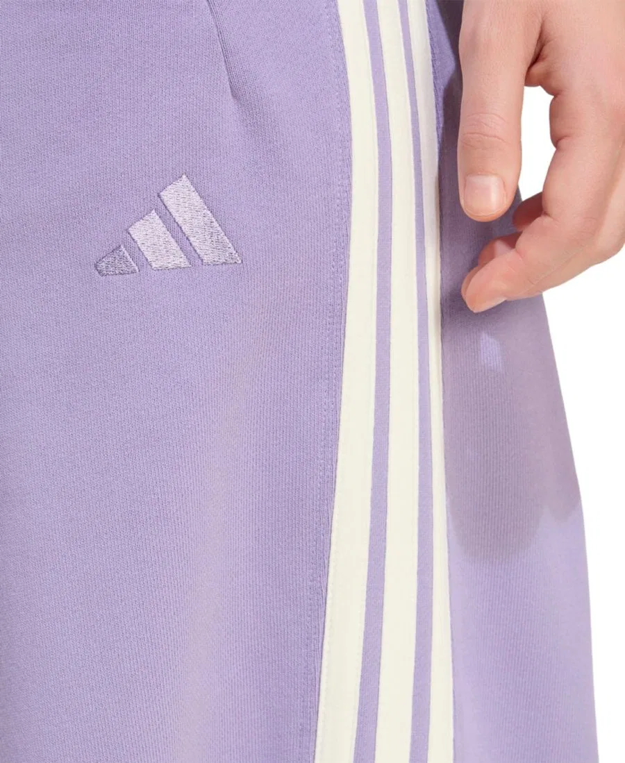 Штаны спортивные с широкими штанинами, французский футер, Adidas Kit 3-Stripes Wide Pant adidas, Magic Lilac — фото 4