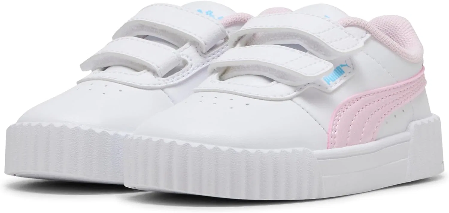 Детские кроссовки для девочек Carina 3.0 PUMA, Puma White-Pearl Pink — фото 2