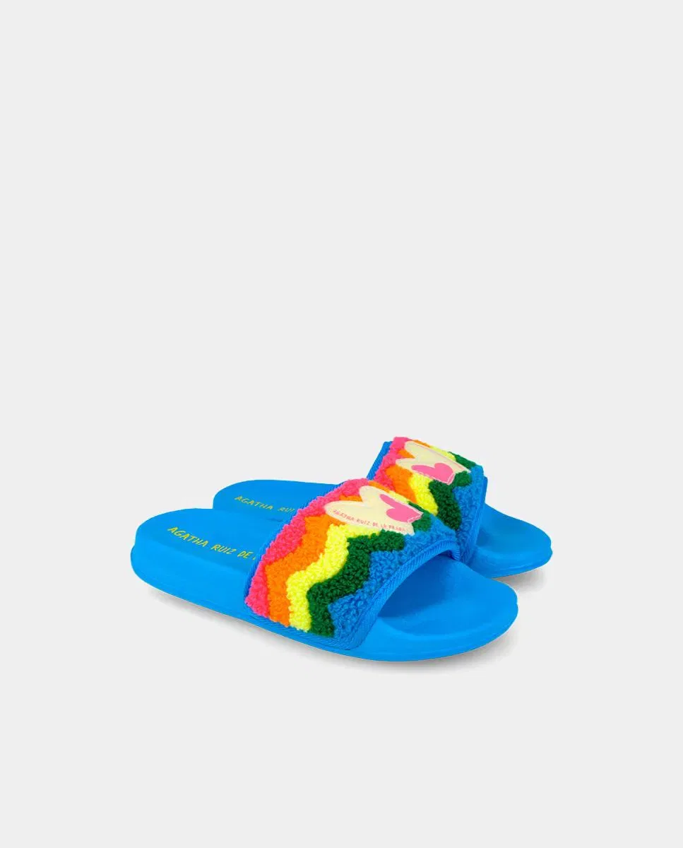 Детские шлепанцы для девочек с тканевым верхом Agatha Ruiz de la Prada, Azul — фото 3