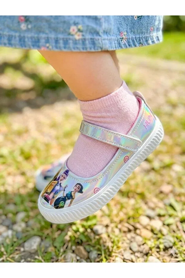 Детские балетки для девочек с графическим принтом Huntrix Surpie Shoes, Silver
