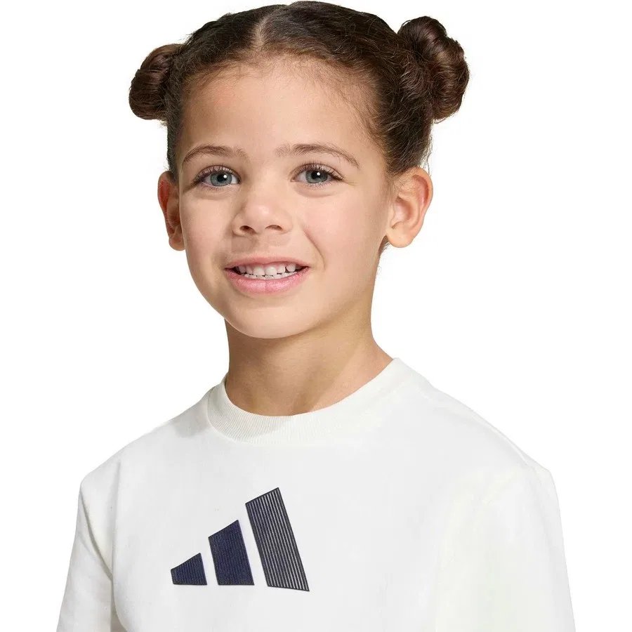 Детская футболка с круглым вырезом Lk Dy mm T adidas, Белый — фото 4