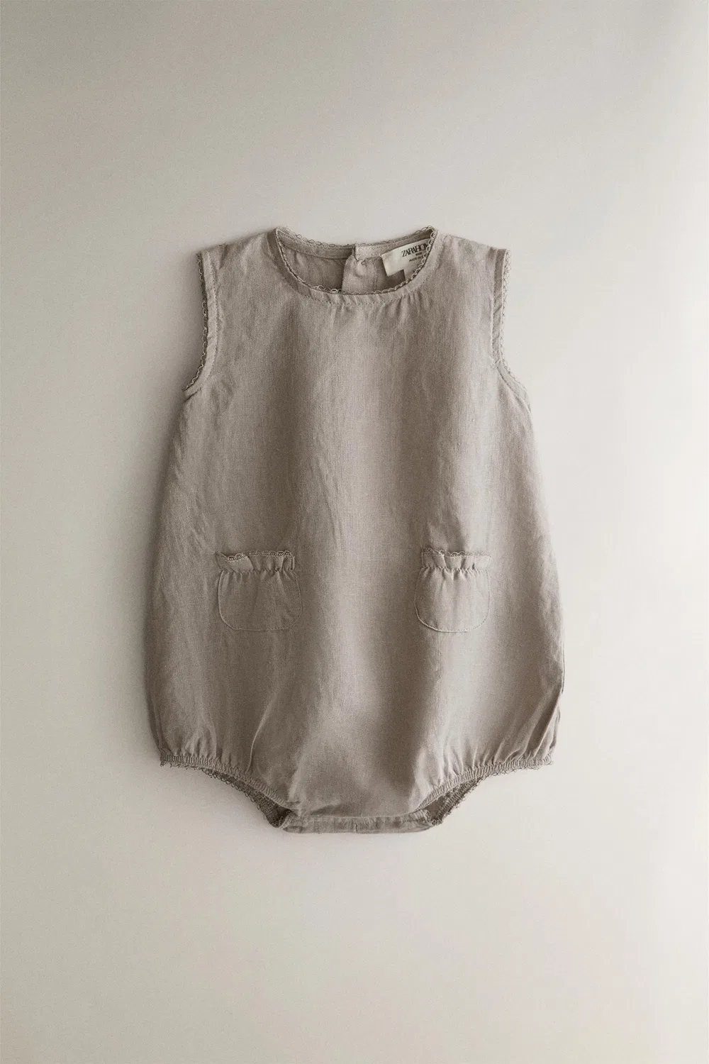 Детский боди из льна ZARA, Grey