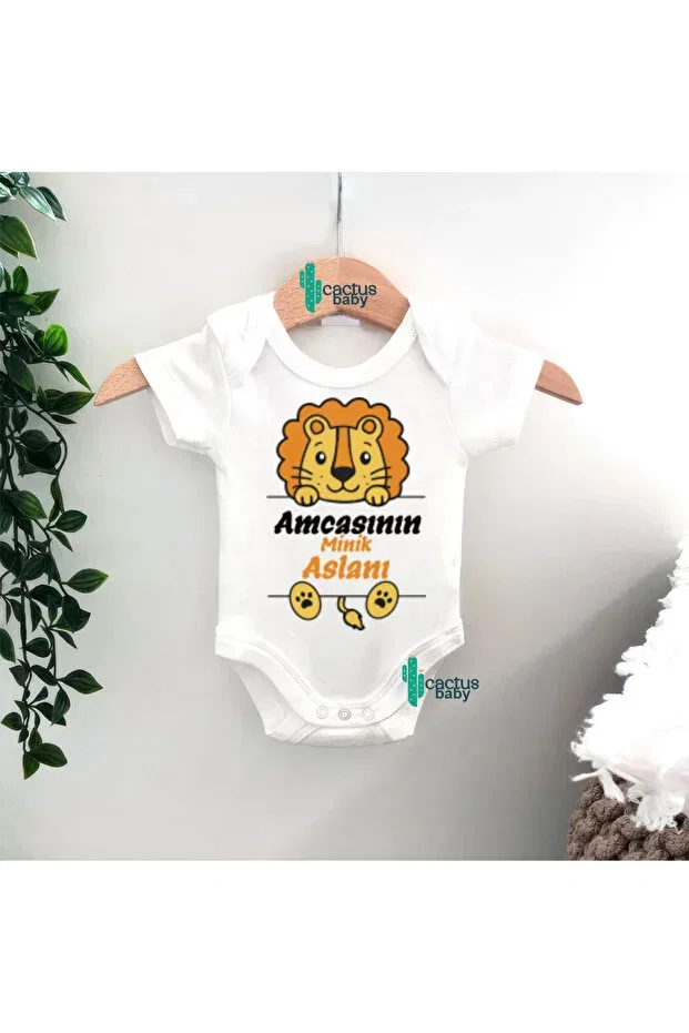 Детское боди для новорожденных с принтом Uncle Father Day Little Lion Written Lion Printed Cactus Collection, Uncle Aslan