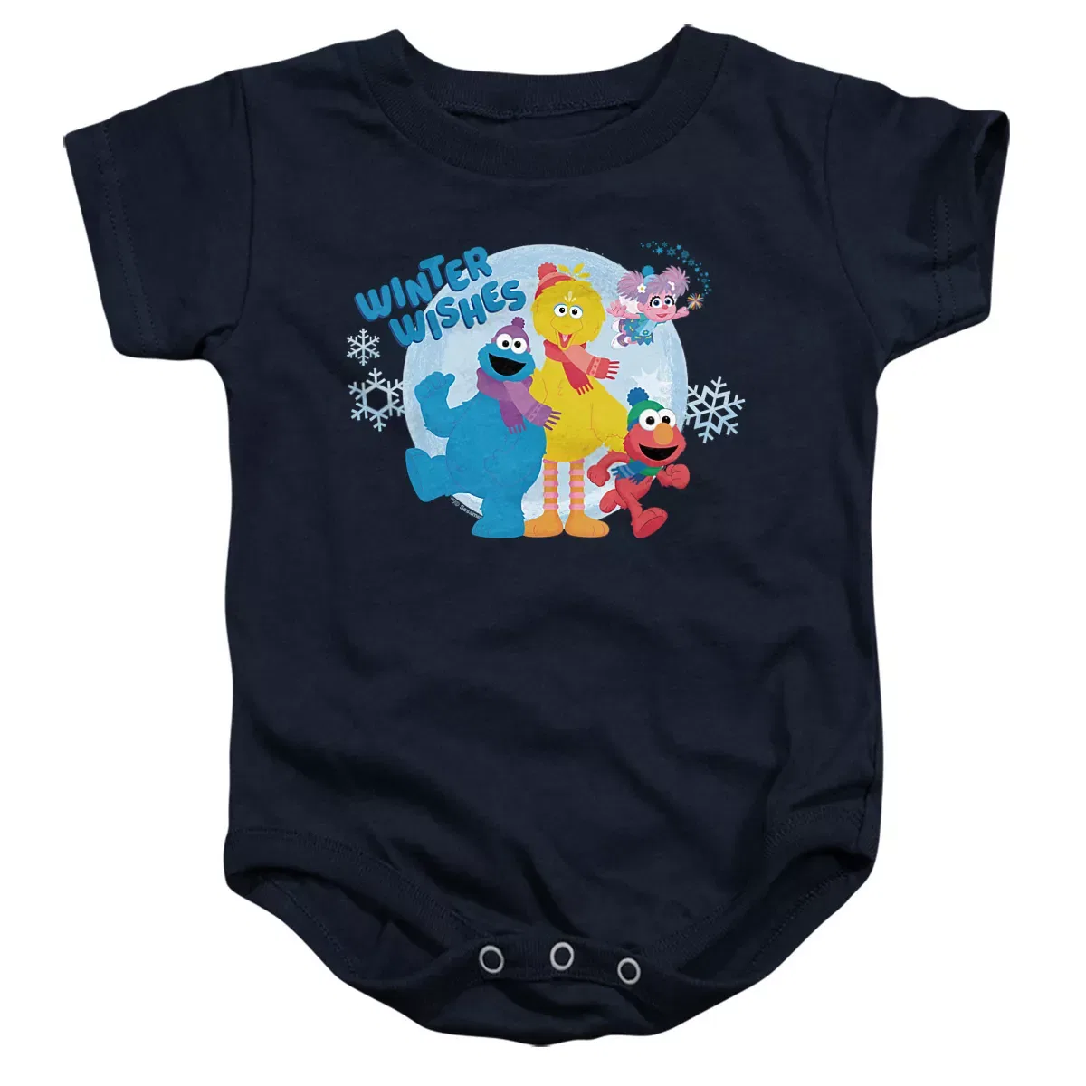 Детское боди с коротким рукавом Winter Wishes Elmo, Cookie Monster, Big Bird Sesame Street, Navy