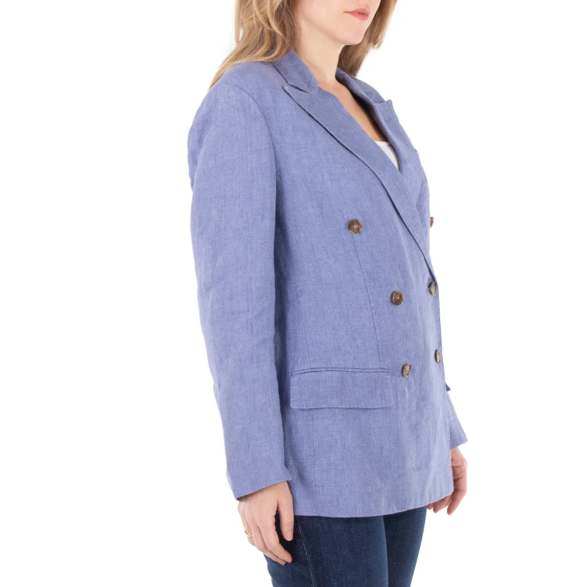 Блейзер двубортный льняной Delave Polo Ralph Lauren, Blue — фото 3