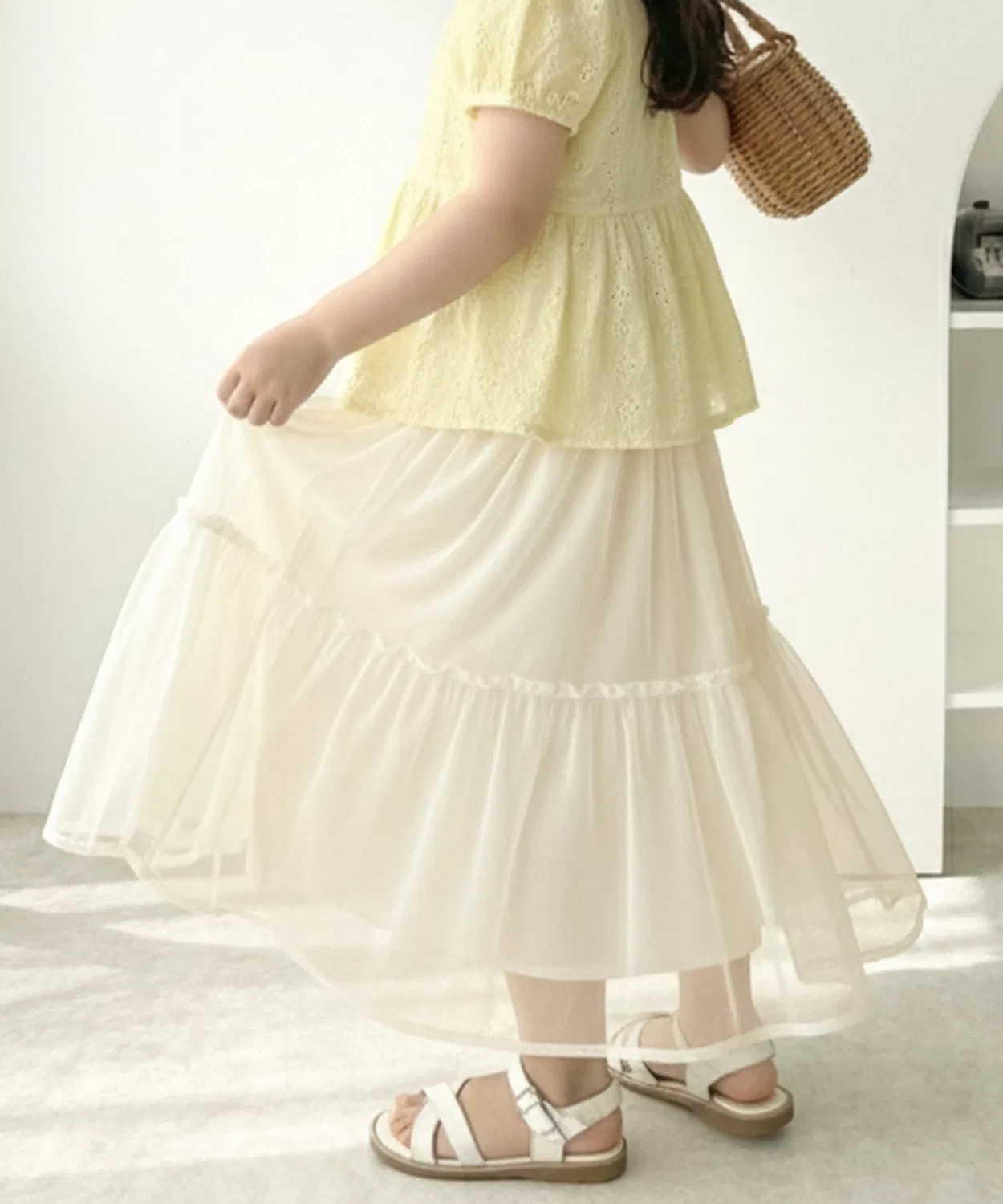 Classicalelf Детская юбка из фатина с многослойным подолом Classical Elf, Ivory — фото 2