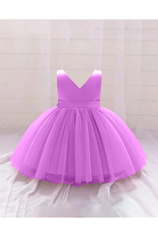 Детское платье для девочек с запахом Lilac baby girl wrap mini dress birthday dress Hsnlife, Lilac