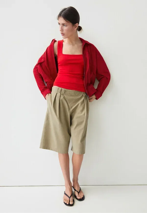Топ хлопковый Massimo Dutti, red, красный — фото 2