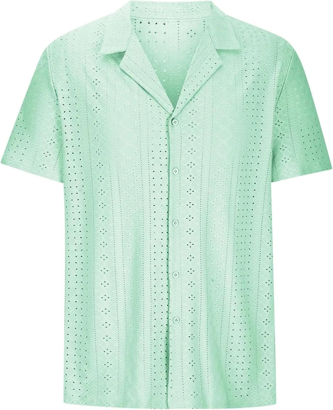 Мужская футболка с принтом, Hollow Out, Mint Green — фото 2