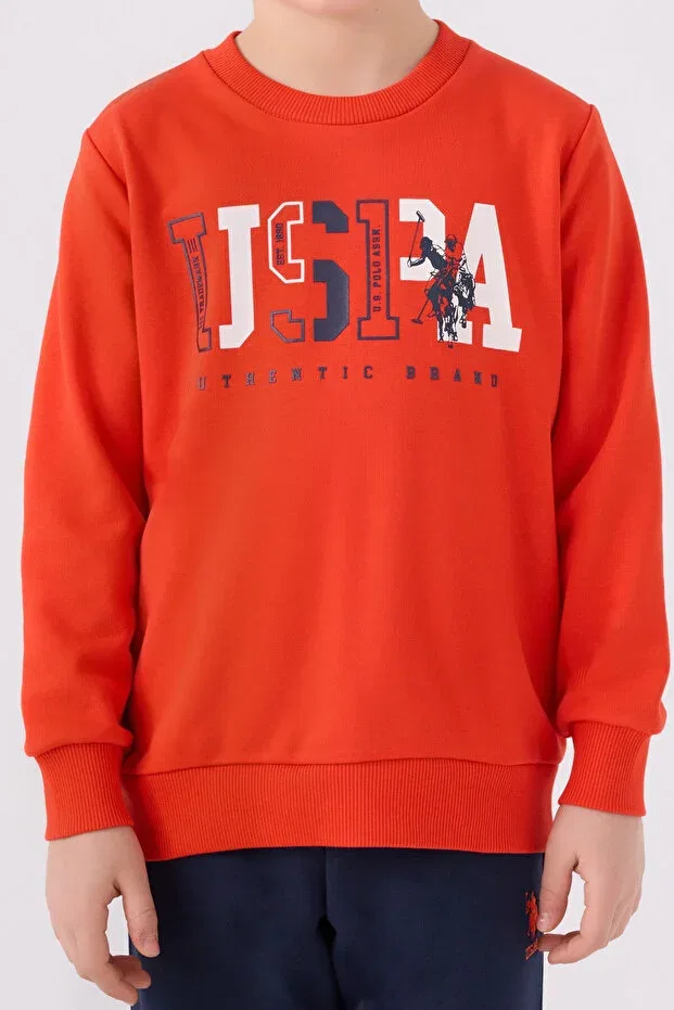 Детский спортивный комплект для мальчиков с принтом U.S. Polo Assn., Orange — фото 4