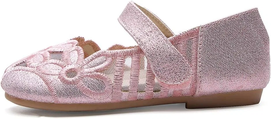 Детские балетки для девочек с кружевной отделкой Gungun, Pink — фото 3