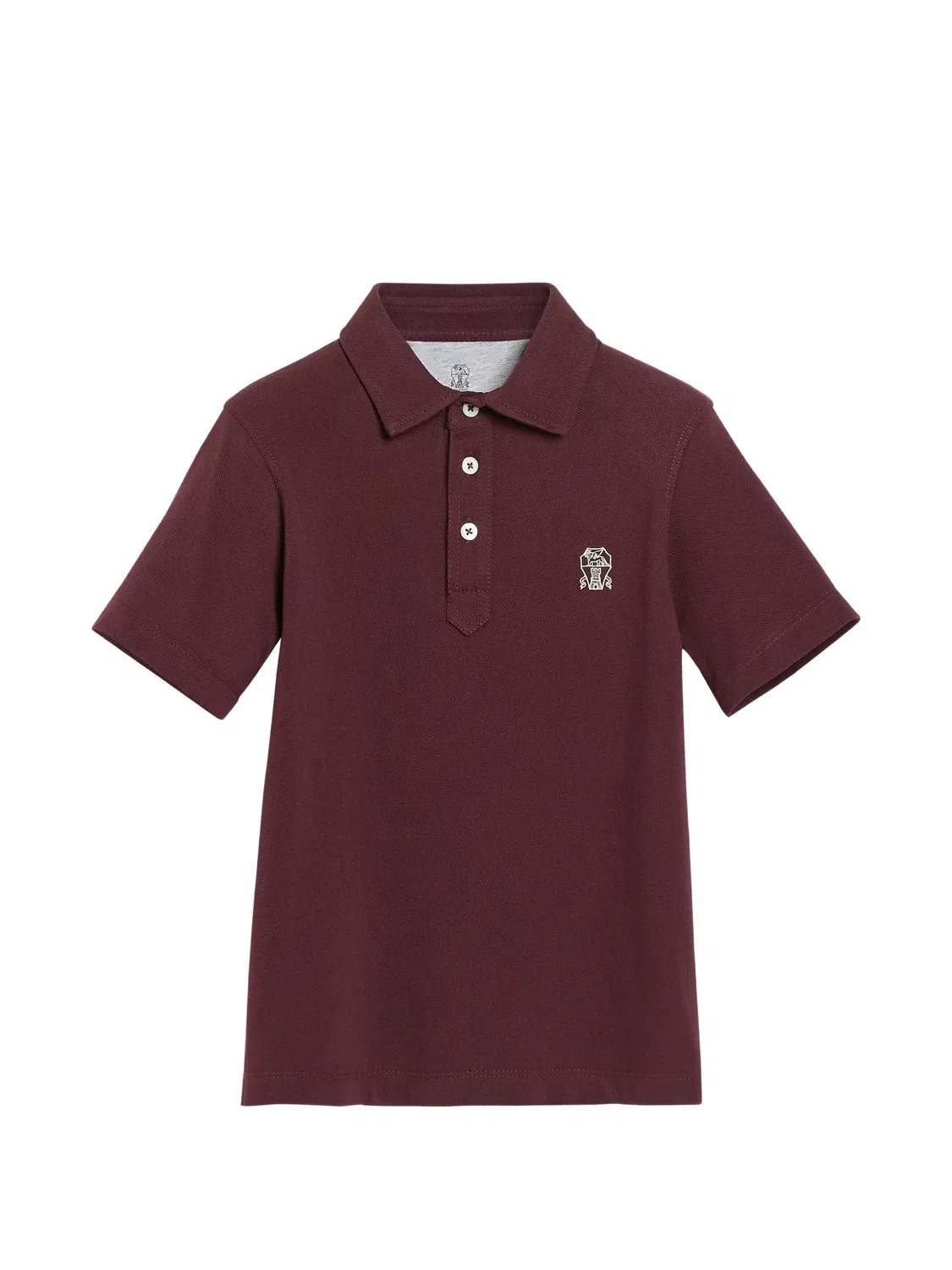 Рубашка поло с вышитым логотипом Brunello Cucinelli Kids, красный